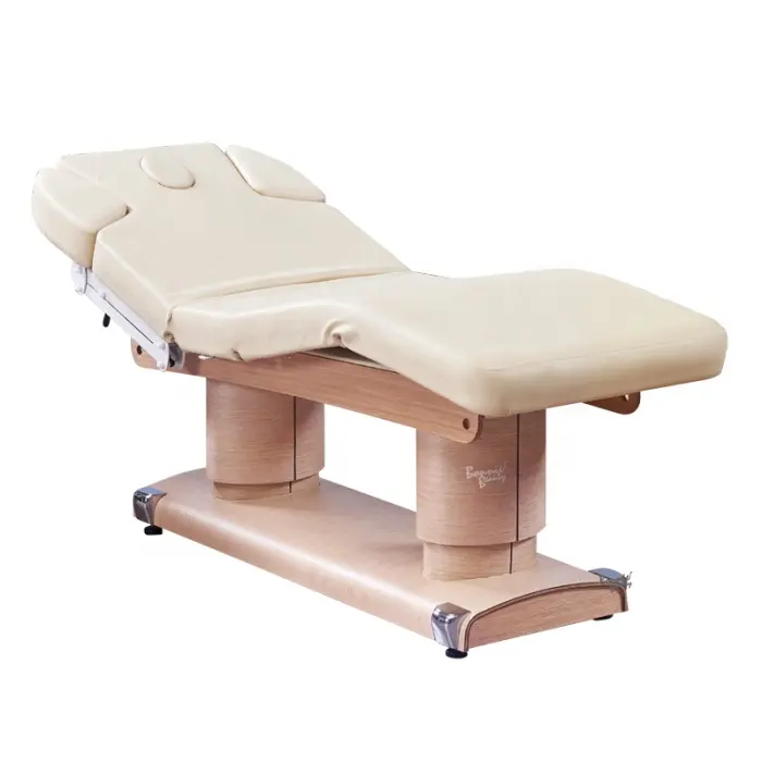 BonnieBeauty electric adjustable spa wooden massage table&facial bed electric treatment chair facial bed