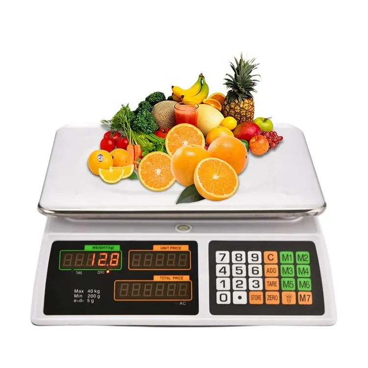 30kg 40kg hộ gia đình điện tử Quy mô pin-Powered để đo trọng lượng của rau và trái cây bán buôn bán