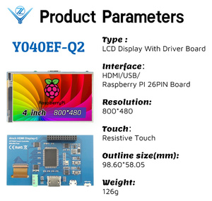 YZY 4-Zoll-LCD-Display 800*480 Raspberry Pi LCD-HMI-Anschluss 4 "Touchscreen für Raspberry Pi Zero - Product Image 2