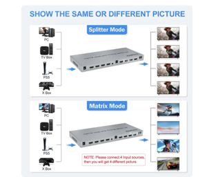 Neue 4x4 HDMI Matrix mit Toslink & Stereo Audio Out 4K HDMI Matrix Selector 4 in 4 out HDMI Switch Splitter mit EDID Extractor RS232