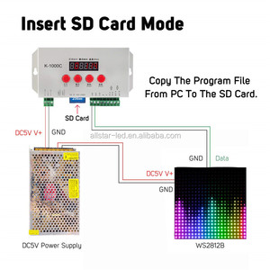 T1000S LED RGB Full Color Pixel Programmabile Controller con Scheda SD DC5V/DC 7.5-24V per WS2811 2801 LPD8806 6803 1903 - Product Image 2