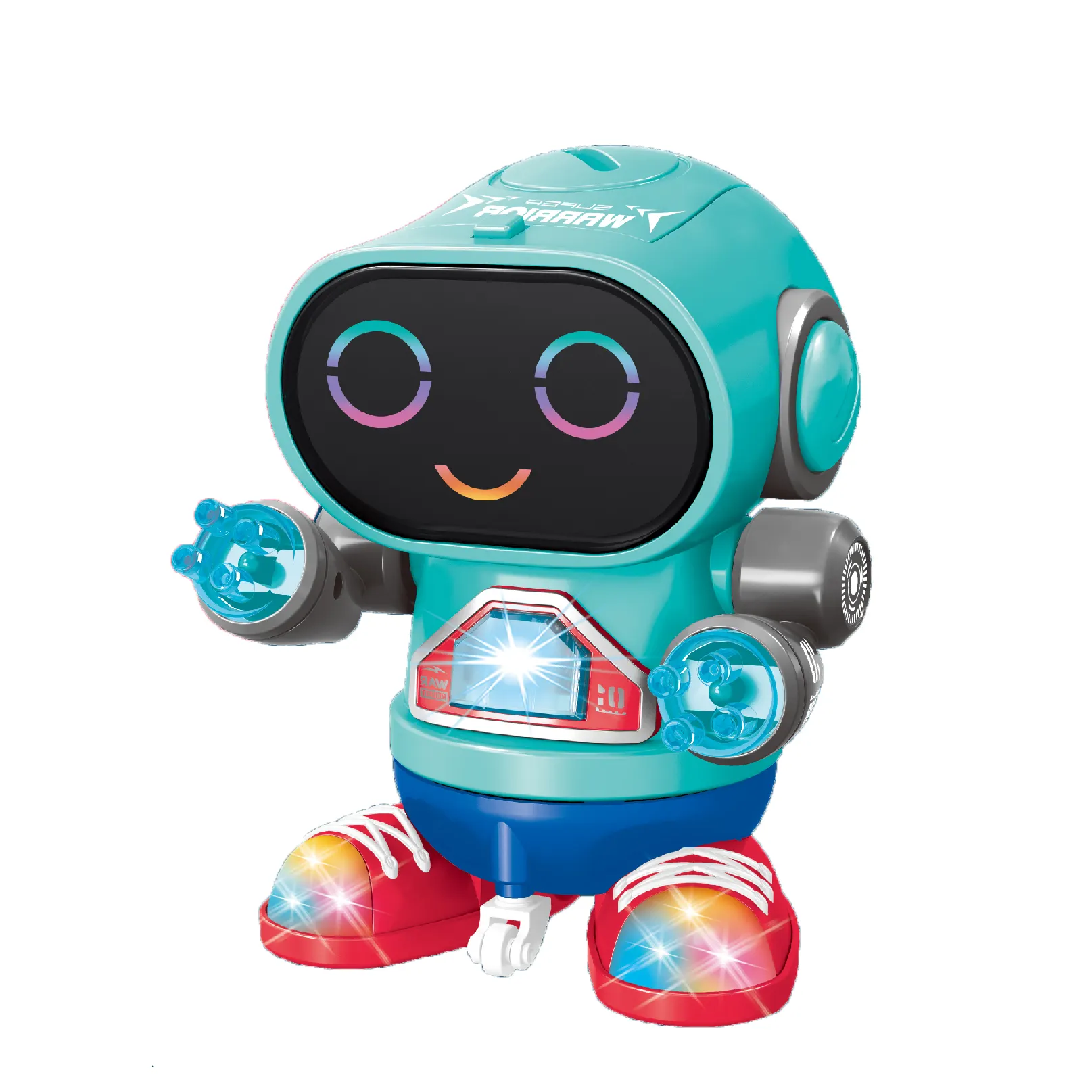 Unny-Mini robot de juguete inteligente para caminar, juguete con sonido de luz colorida, funciona con pilas