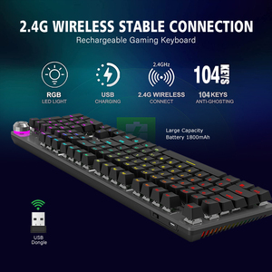 Interruptores de llave mecánicos híbridos, iluminación croma RGB personalizable, teclas iluminadas individualmente, Macro programable, teclado para videojuegos