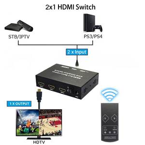 Conmutador HDMI 2 entradas 1 salida Yunzuo conmutador HDMI sin costuras multivisor 2 entradas 1 salida con alta resolución - Product Image 3