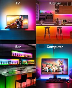 โต๊ะเล่นเกมพร้อมรีโมตคอนโทรล,ไฟ LED RGBIC ติดตามผลไฟ BT เพลงซิงค์ควบคุมด้วยแอปสำหรับตกแต่งห้องนอนห้องนั่งเล่น - Product Image 6