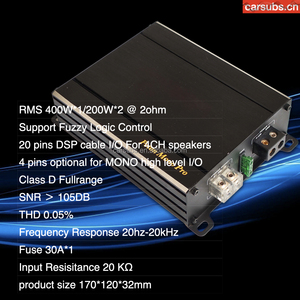 音質車のAndroidスピーカーアンプRMS400W2オームモノブロック16ピンDSPケーブルカーベースアンプクラスD - Product Image 3