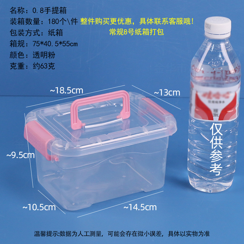 0.8mm transparent light pink suitcase