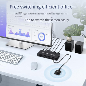 Xput 4K DVI USB KVMスイッチ2x1 2-1多機能スイッチング画面で2台のコンピューターを共有可能USBキーボードプリントモニター - Product Image 4