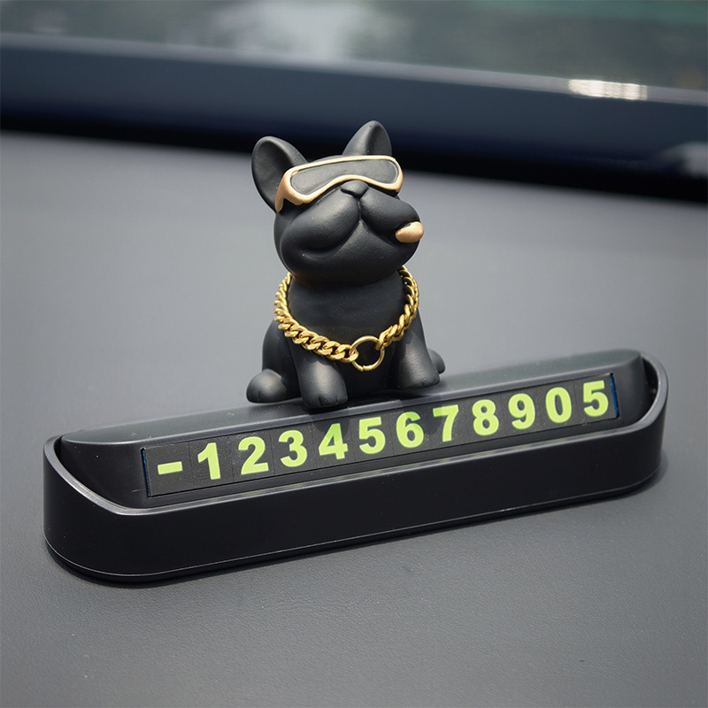 Bouledogue français noir - Panneau de stationnement standard noir