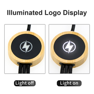 Promocional Nylon trenzado 3-en-1 Entrada dual USB Tipo C Cable 2M LED Logo Cable DE DATOS DE CARGA multifunción para múltiples dispositivos