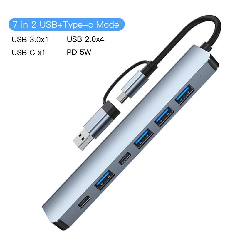 7 in 2 USB+Type-c Model