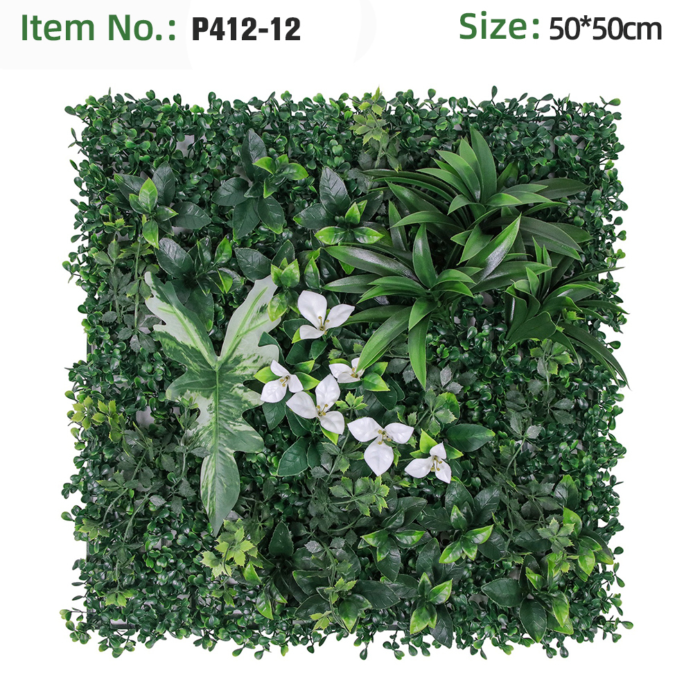 White Gardenia Tropical Leaf Green Grass Wall Panel