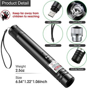 Ad alta potenza 710USB verde rosso penna puntatore Laser telecomando esterno caccia insegnamento gatto giocattolo corpo nero con verde rosso Lasing - Product Image 2