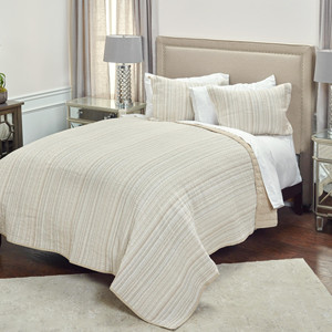 HMS Handmade <strong>Brown</strong> Ivory Striped Quilt Set Queen Size <strong>Bedding</strong> with Embroidered Patchwork Design Winter Cotton <strong>Bedding</strong> for Babies - Product Image 6