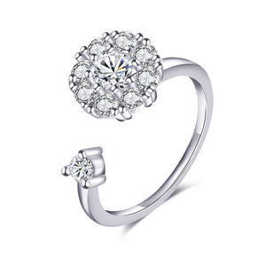 RFJEWEL Cincin Zirkonia Kubik Pertunangan Populer Kustom Cincin Fidget Dapat Disesuaikan untuk Cincin Spinner Kecemasan - Product Image 5