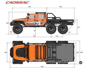 מפעל crossrc 1/8 emo xl2 <span class=keywords><strong>rc</strong></span> מכונית מחוץ לכביש טיפוס דגם סימולציה חשמלי 6 x6 6 6Wd