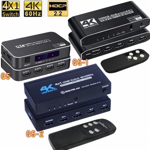 4K HDR HDMI 2.0 Switcher 4 Ports HDMI2.0 Switch 4 in 1 Out 4K@60HZ HDCP 2.2 HDR10 <strong>Remote</strong> Control for PS5 Pro Blue Ray DVD <strong>Xbox</strong> - Product Image 1