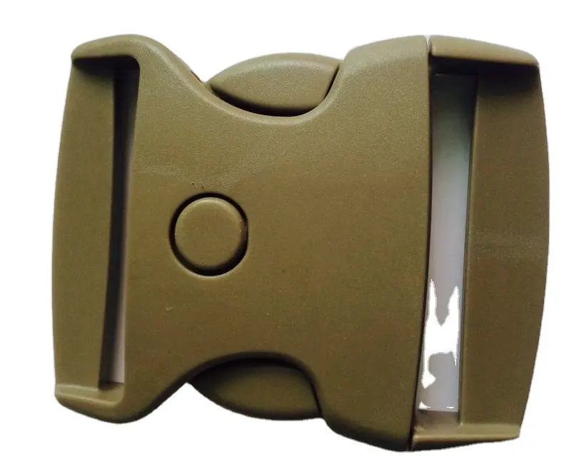58MM Width Khaki Color Plastic Release Buckle With Snap Button Point Buckle