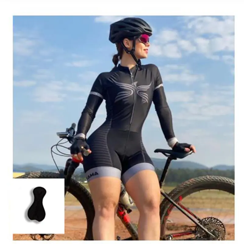 Venta al por mayor mezcla de ciclismo pantalones cortos Jersey camisetas bicicleta manga larga Camisetas ciclismo traje de piel para las mujeres