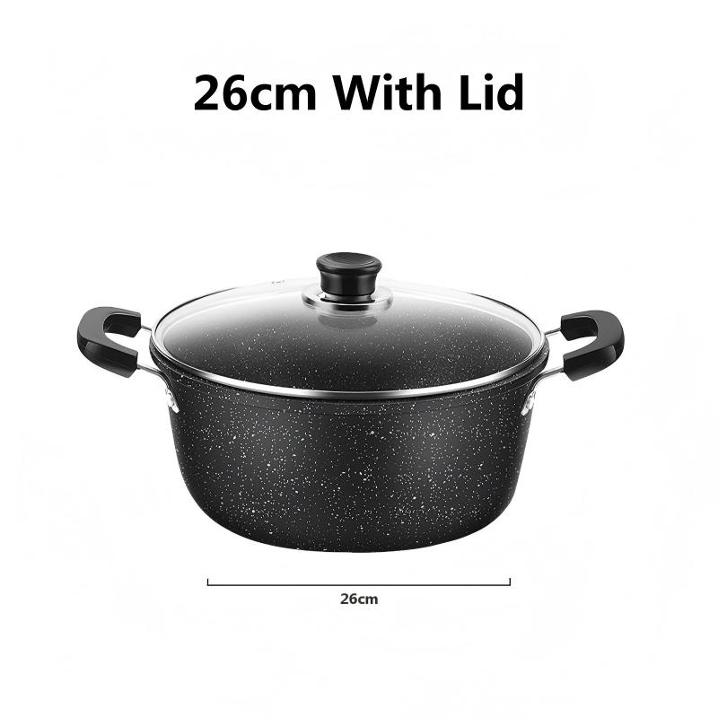 26 cm avec couvercle en verre trempé