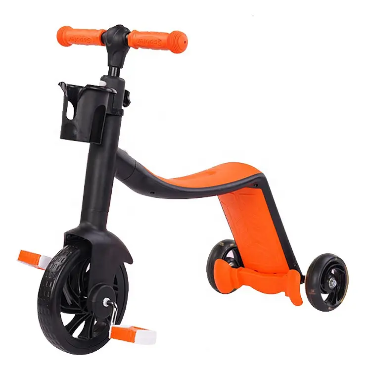 Scooters triciclo para crianças, scooter de pés para criança, bicicleta para meninos e meninas, tecido 3 rodas 1-6 anos, freio de pé traseiro pu