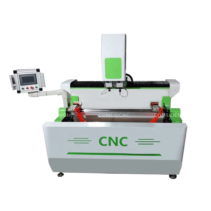 Fresadora de aluminio CNC de 3 ejes, máquina de perforación con mesa giratoria, controlador en inglés