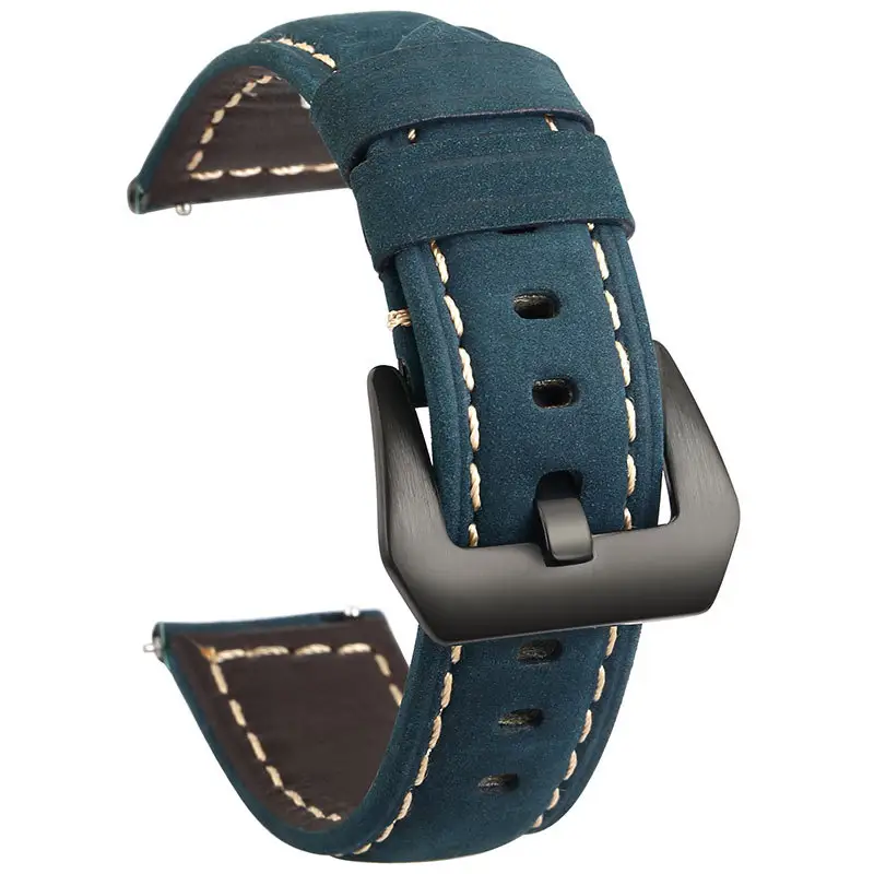 Pulseira universal de luxo usado, pulseira de relógio inteligente de couro para amazfit huawei gt samsung gear s3 22mm 20mm