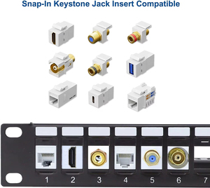 Cat6 Patch Panel 24 puertos con Keystone RJ45 Network Patch Panel 19 pulgadas Keystone Ethernet Patch Panel - Product Image 6