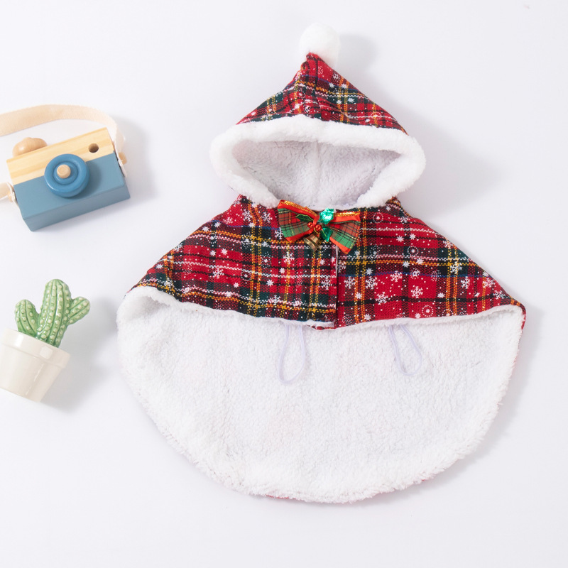 Plaid christmas cape