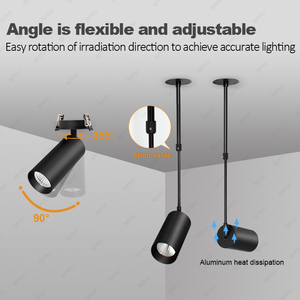 Aluminium <strong>Led</strong> Surface Mounted Hanging Light Adjustable Focus <strong>Led</strong> Spot Light <strong>CRI</strong> <strong>90</strong> Modern <strong>Led</strong> Spotlights for Home Office - Product Image 2