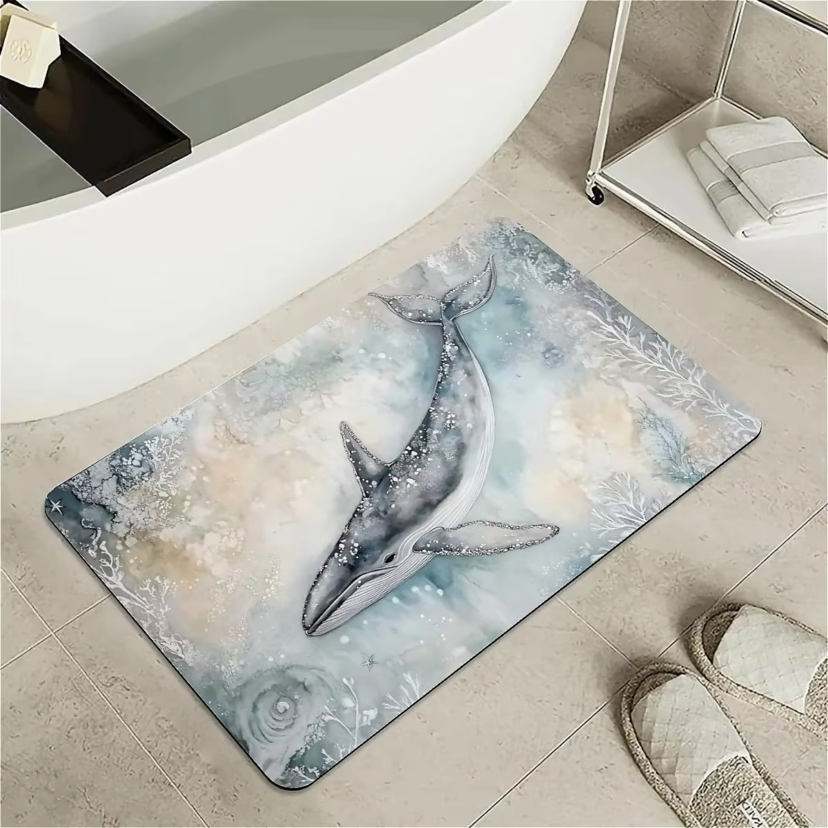 Baby whale swimming