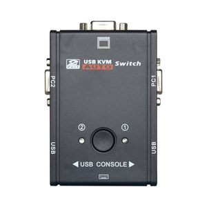 2端口，带两根电缆，用于键盘鼠标监视器计算机USB 2.0 KVM开关切换器1920*1440 VGA SVGA开关分路器盒 - Product Image 1
