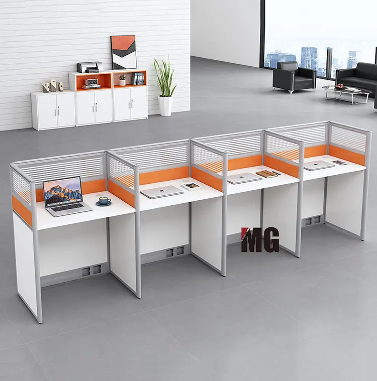 4 Personen Arbeitsplatz schall dichter langer Tisch für Call Center 1,2 m Bildschirm Schreibtisch Personal Tisch