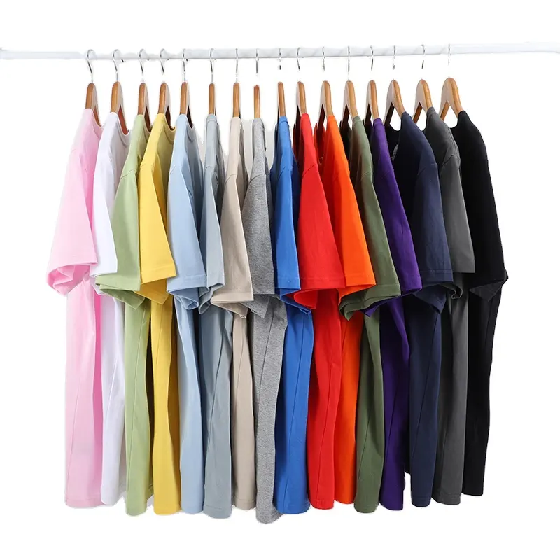 Hochwertige Baumwolle individuelles schwergewicht T-Shirt für Herren einfarbig Übergröße T-Shirt Bedruckt Herren-T-Shirts