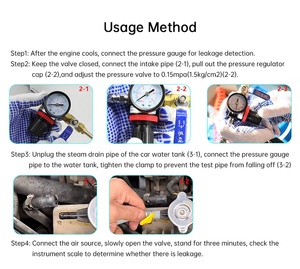 Evrensel radyatör basınç test kiti soğutma sistemi antifriz soğutucu test aracı dolum kiti ile 2 konik kauçuk adaptörleri