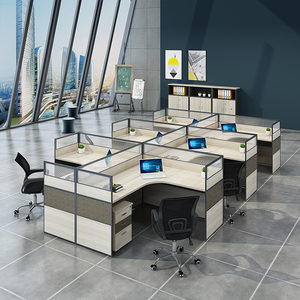 Mesa de Trabajo modular de lujo para oficina, juegos en forma de l, 3 y 4