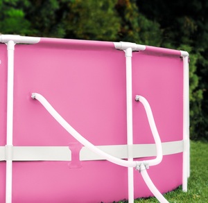 Intex 28292 Size 8' X 30&quot; /244cmX76cm Round Pink Metal Frame Above Ground Swimming Pool <strong>Set</strong> With Filter Pump for <strong>Familly</strong> - Product Image 1
