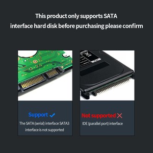 TISHRIChard Drive <strong>Enclosure</strong> 3.5-inch Slide Cover Hard Disk case Suitable for 5/3.5 Inch SATA Serial Hard Drive - Product Image 4