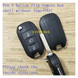 High Quality for Peugeot 3 Button Flip <strong>Remote</strong> Key Shell Without logo VA2 Car Key Cover - Product Image 2