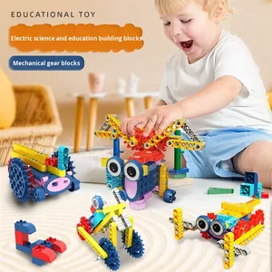 Ingranaggi meccanici 126 ad incastro motori elettrici ricaricabili modelli Robot stelo formazione blocchi di costruzione Set di giocattoli educativi - Product Image 1