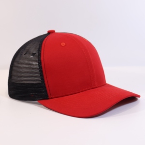 6 ألواح بوليستر قطن Oem Odm شعار 2-tone مخصصة قبعة سوداء حمراء قبعات خلفية - Product Image 3