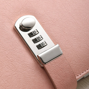 Bloc de notas desmontable de cuero retro negro con logotipo personalizado diario con cerradura codificada - Product Image 3