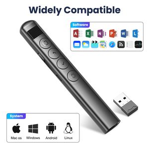 Usb slideshow clicker 2.4 GHz penna presenter wireless USB RF telecomando puntatore rosso ricaricabile puntatori penna per power point - Product Image 6