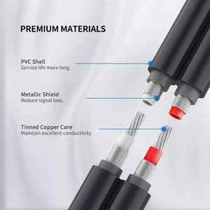 新的1M/1.5M/3M 2 RCA公到3 RCA公连接器复合音频视频AV电缆插头1m音频/视频电缆 - Product Image 5