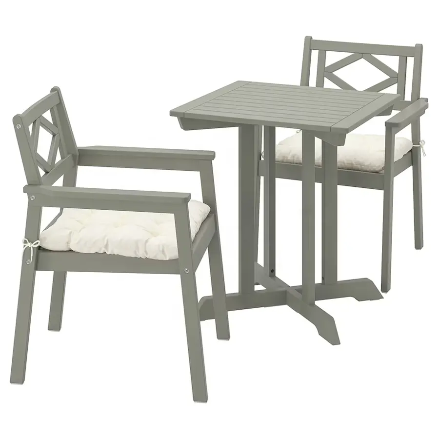 Wholesale Popular Solid Wood Dining Set with Two Chairs Made in China Vintage Design Outdoor Dining Furniture Made of Aspen Wood