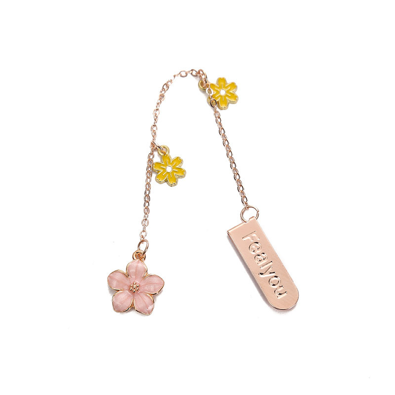 C Flor amarilla + flor rosa de cinco pétalos