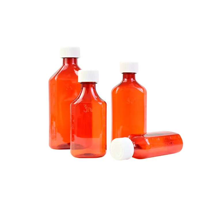 food grade amber plastic bottle for syrup and oral liquid
