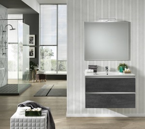 Premium montajlı banyo mobilyaları-ayna ile asılı banyo ünitesi ve Led ışık-banyo deneyiminizi yükseltin