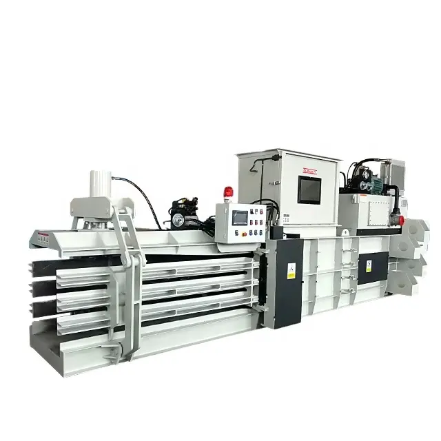 press waste paper 60 ton pressure Automatic Baler compressing plastic film baling machine