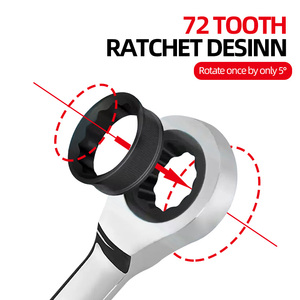 72 răng flex-đầu kết hợp ratcheting cờ lê tự động sửa chữa cờ lê Bộ - Product Image 4